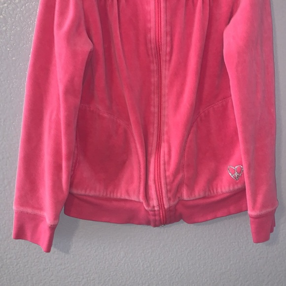 Ruby Moon Pink Velour girls 7/8 soft full zip up sweatshirt - Picture 3 of 6